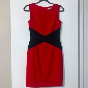 Calvin Klein Red & Black Dress